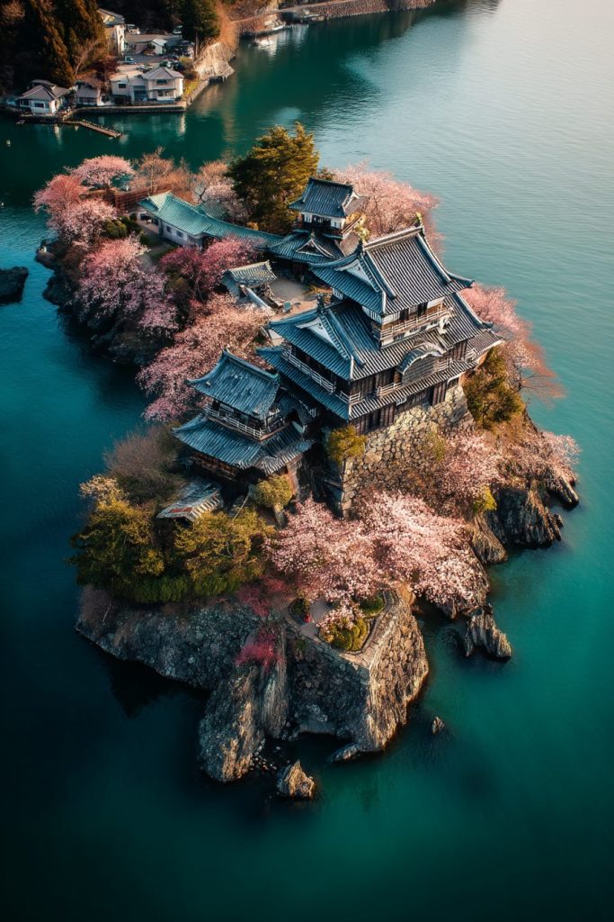 The Waterfront Japanese Castles AI Artwork 12