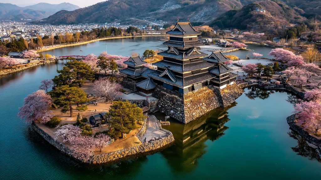The Waterfront Japanese Castles AI Artwork 22