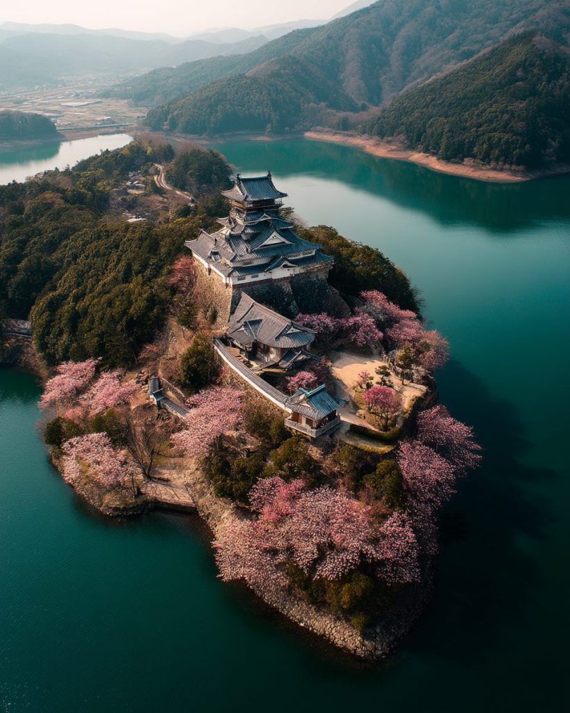 The Waterfront Japanese Castles AI Artwork 2