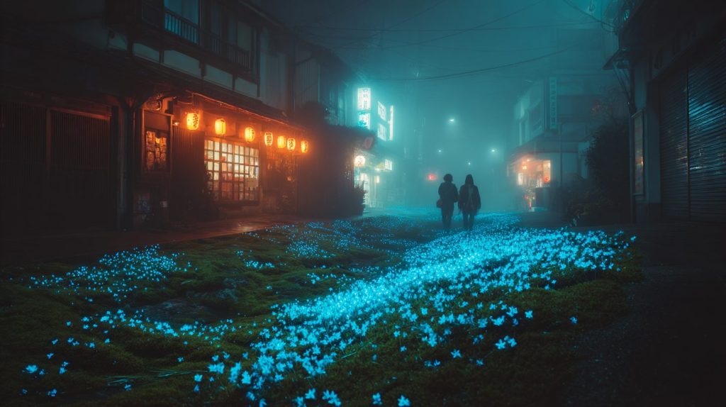 A Japanese Town covered with Flowers AI Artwork 17