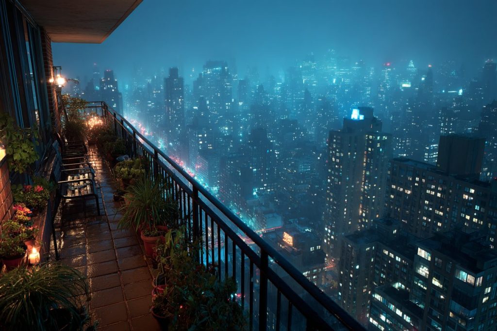 Apartment Balconies with Amazing Cityscape Views AI Artwork 14