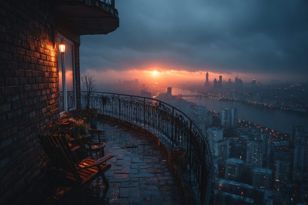 Apartment Balconies with Amazing Cityscape Views AI Artwork 15