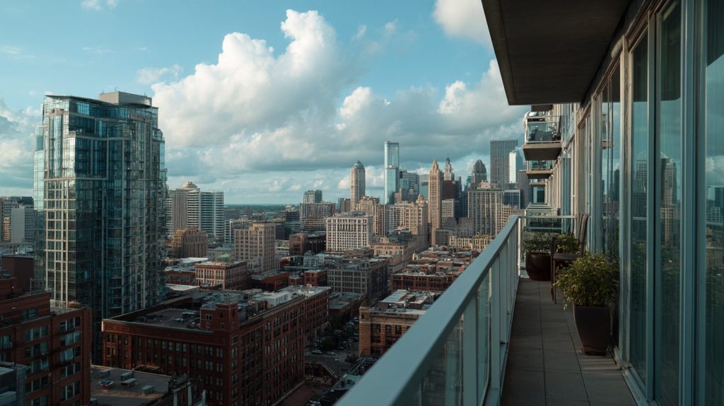 Apartment Balconies with Amazing Cityscape Views AI Artwork 17