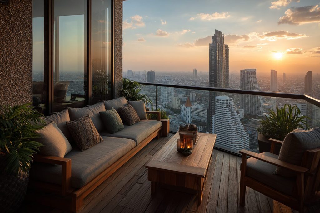 Apartment Balconies with Amazing Cityscape Views AI Artwork 20