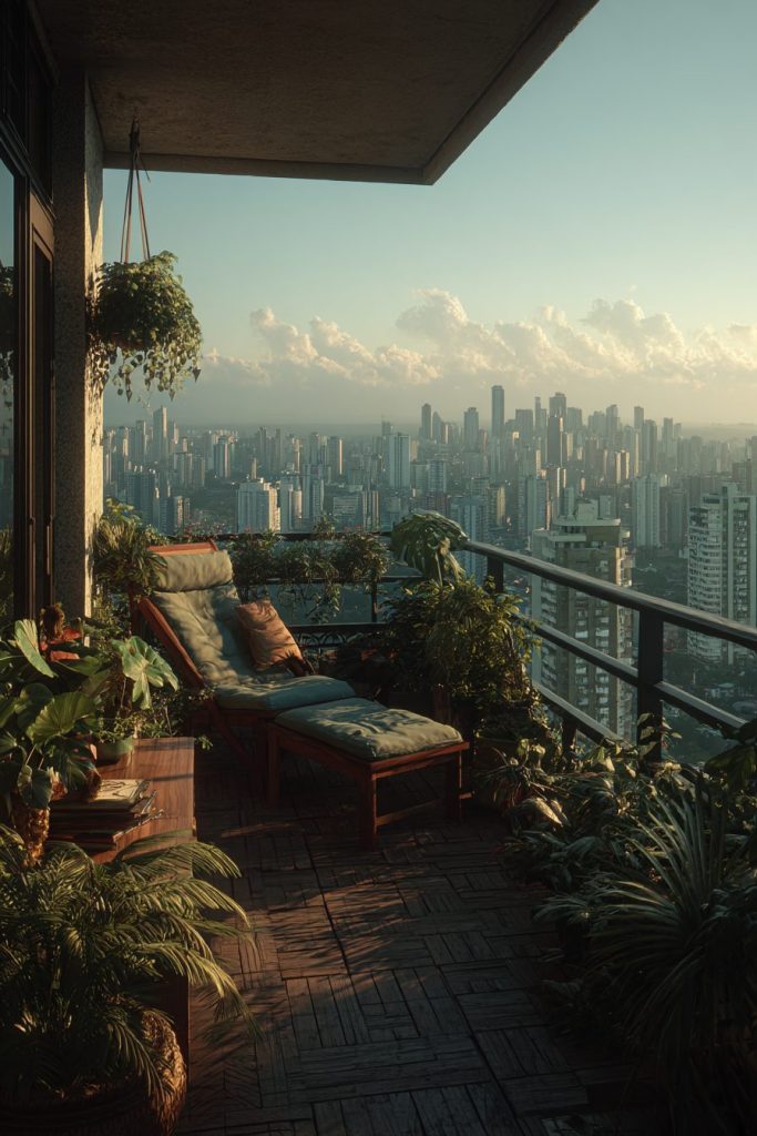 Apartment Balconies with Amazing Cityscape Views AI Artwork 6
