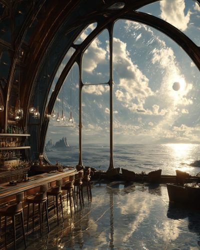 Futuristic Bars with Incredible Views AI Artwork