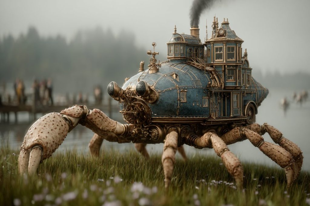 Steampunk Mobile Houses AI Artwork 10