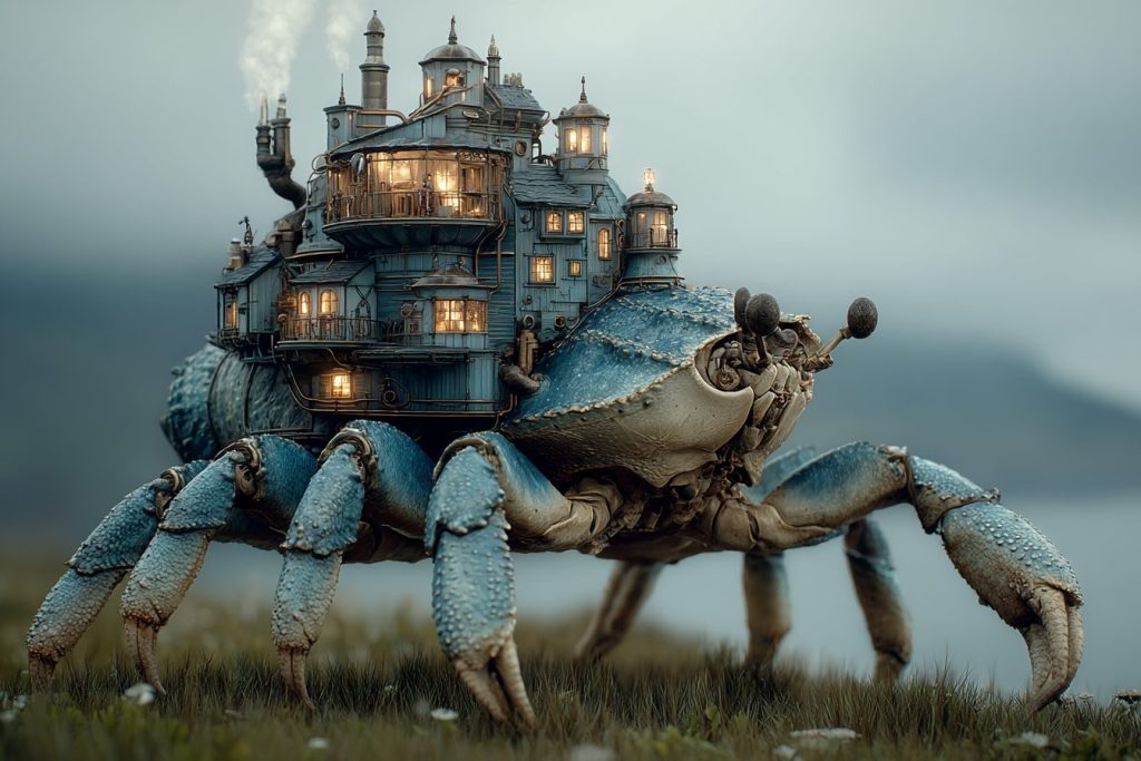 Steampunk Mobile Houses AI Artwork 6