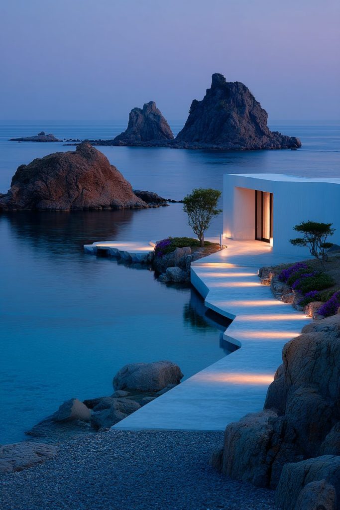 The Minimalistic Beach Houses AI Artwork 10