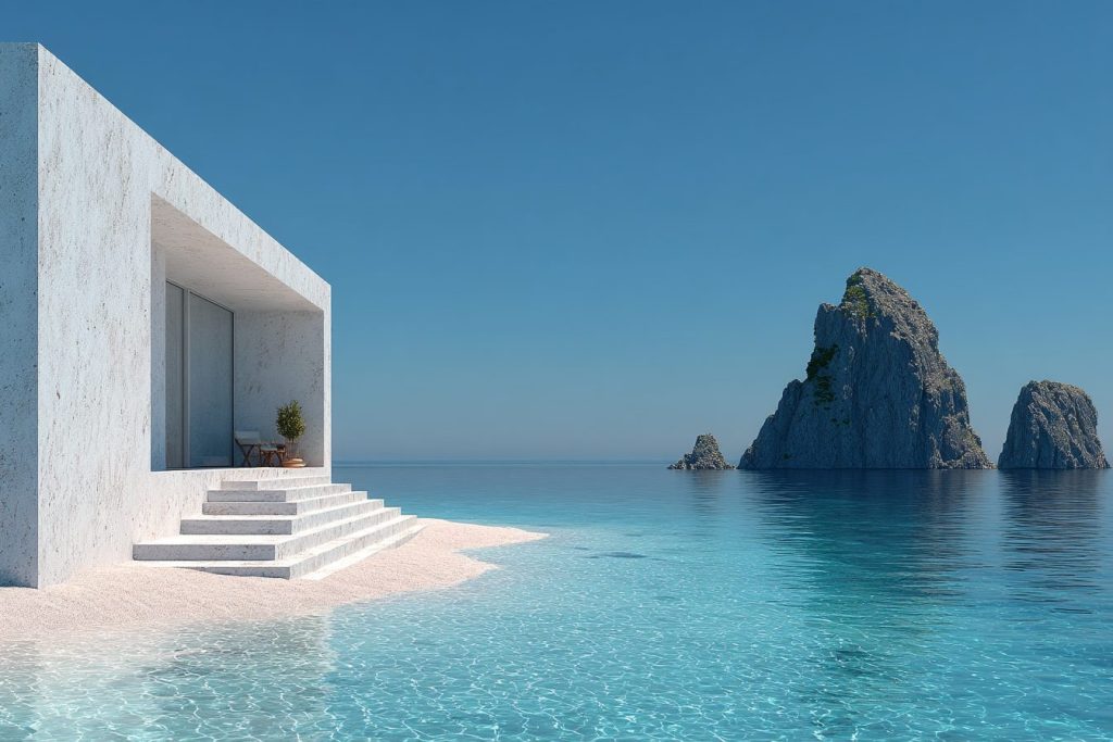 The Minimalistic Beach Houses AI Artwork 12