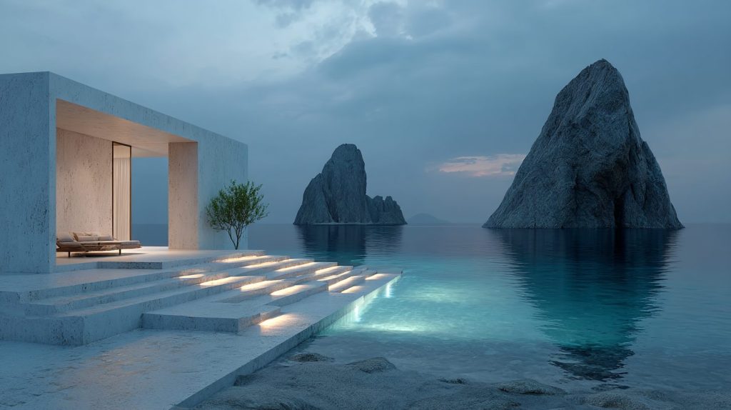 The Minimalistic Beach Houses AI Artwork 15