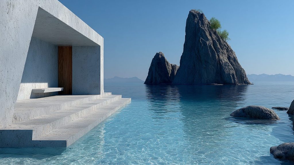 The Minimalistic Beach Houses AI Artwork 16