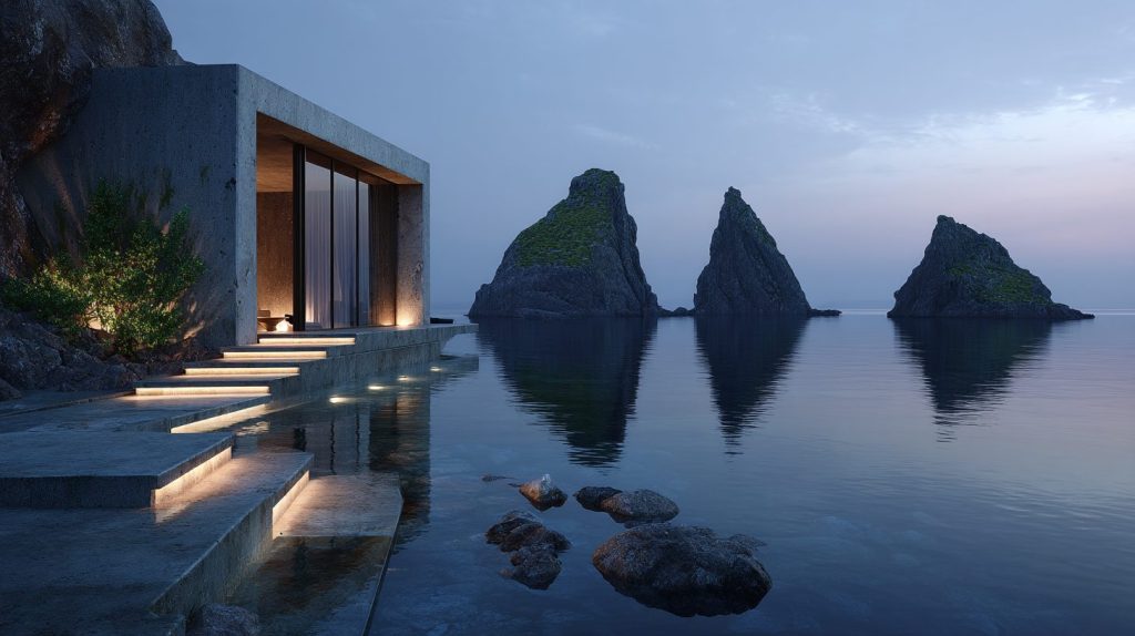 The Minimalistic Beach Houses AI Artwork 17