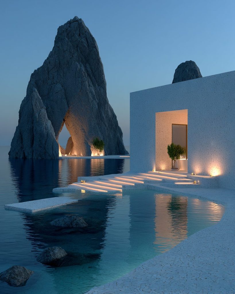 The Minimalistic Beach Houses AI Artwork 3