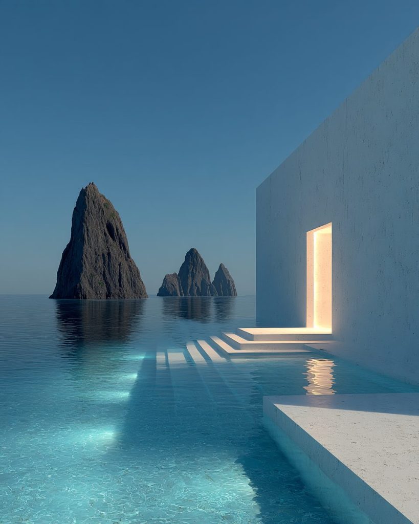 The Minimalistic Beach Houses AI Artwork 4