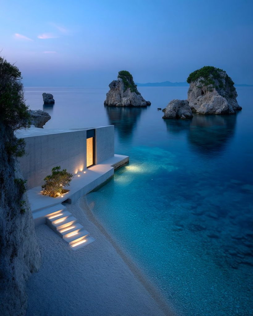 The Minimalistic Beach Houses AI Artwork 5