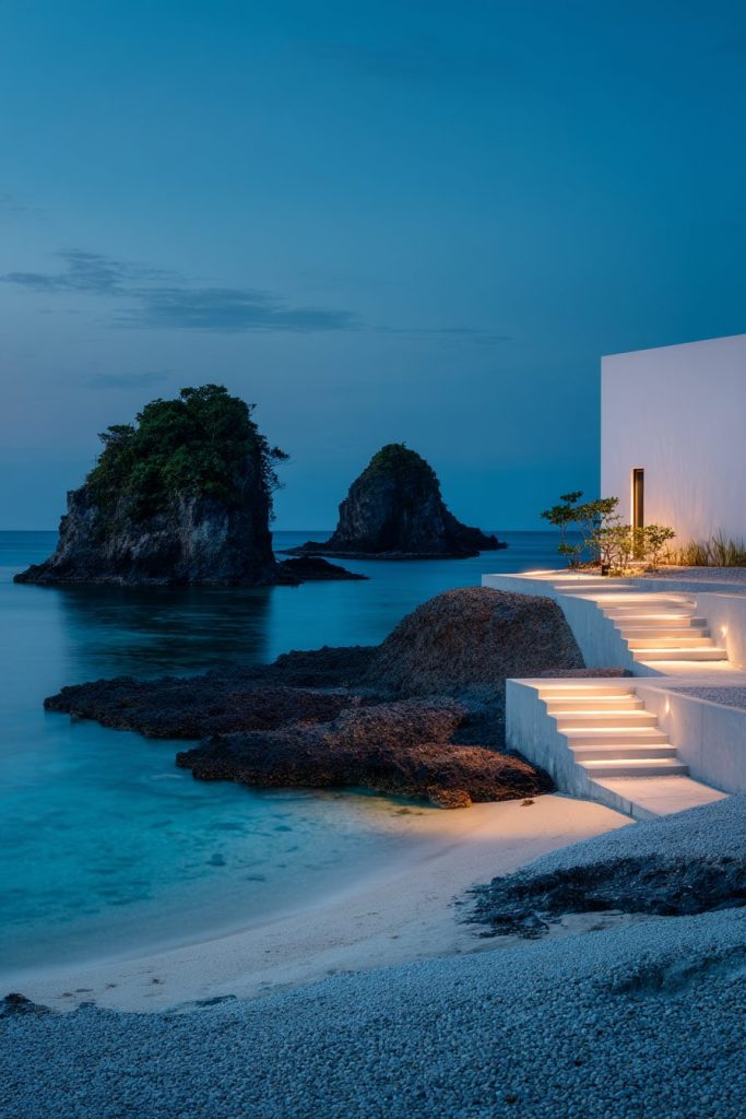 The Minimalistic Beach Houses AI Artwork 6