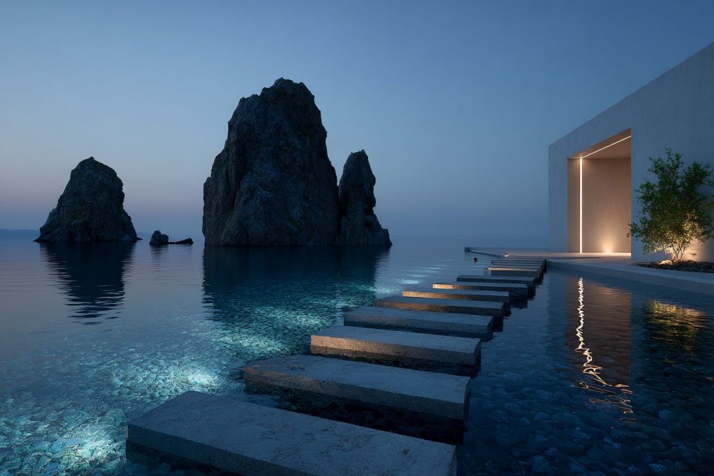 The Minimalistic Beach Houses AI Artwork 7