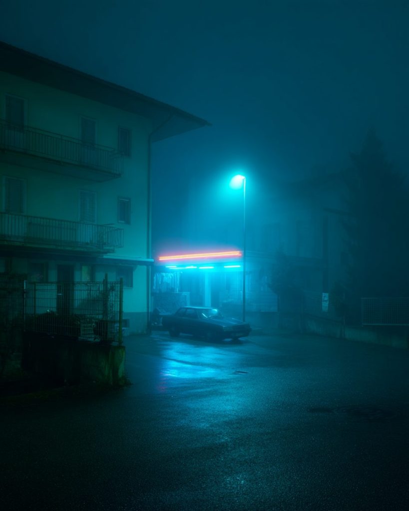 A Cold Evening at a Small European Town AI Artwork 3