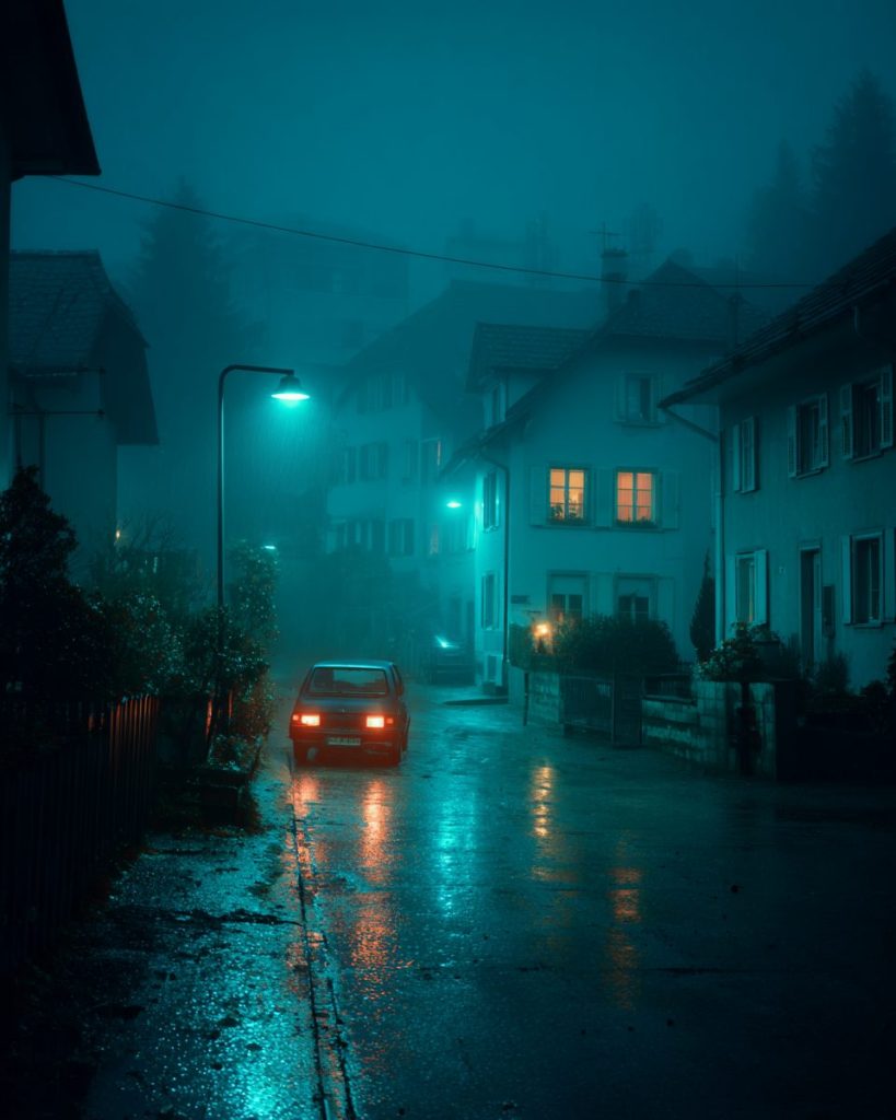 A Cold Evening at a Small European Town AI Artwork 4