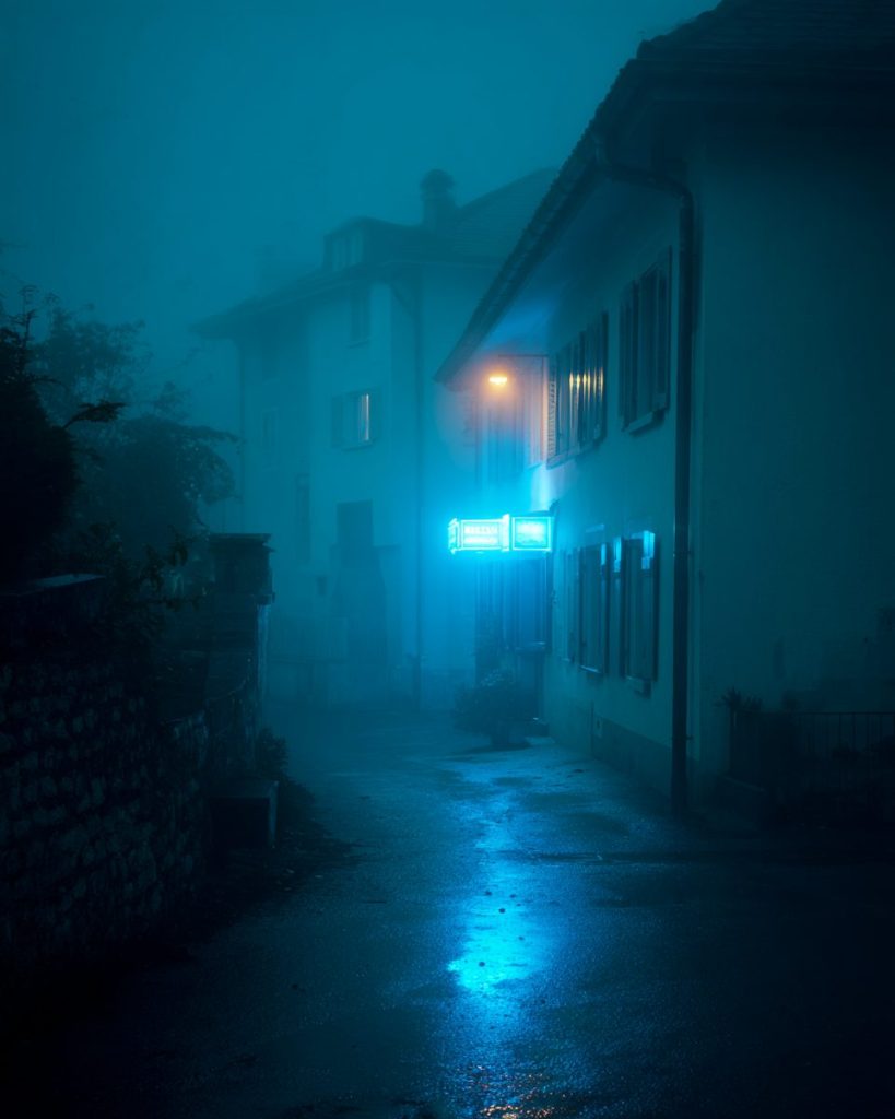 A Cold Evening at a Small European Town AI Artwork 5