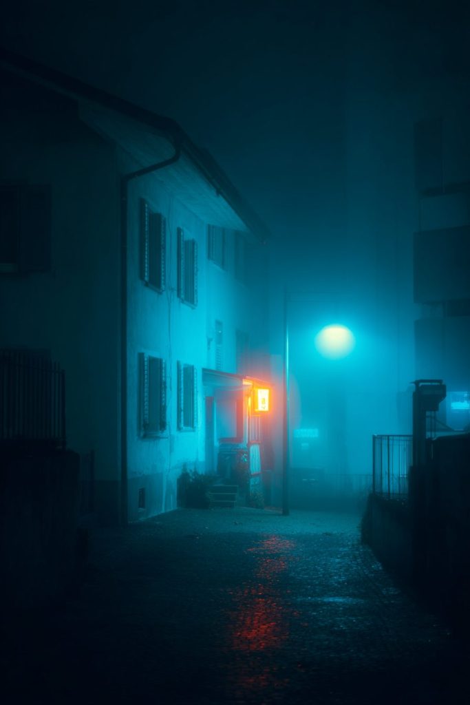 A Cold Evening at a Small European Town AI Artwork 6