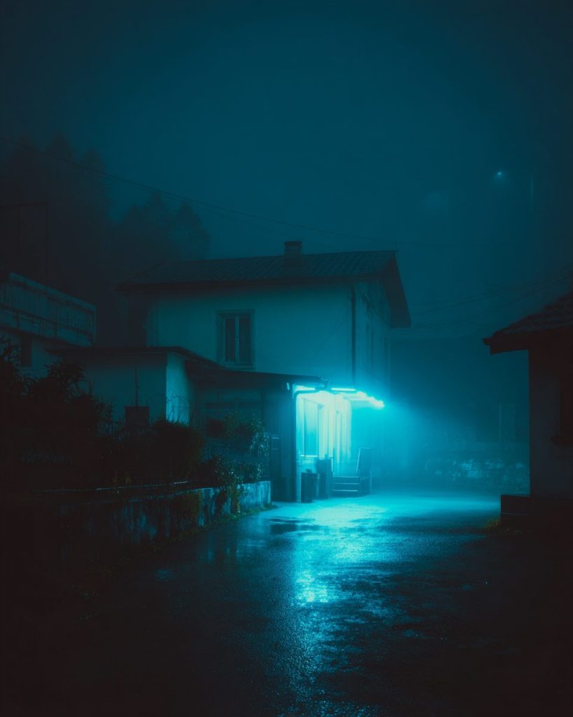 A Cold Evening at a Small European Town AI Artwork 7