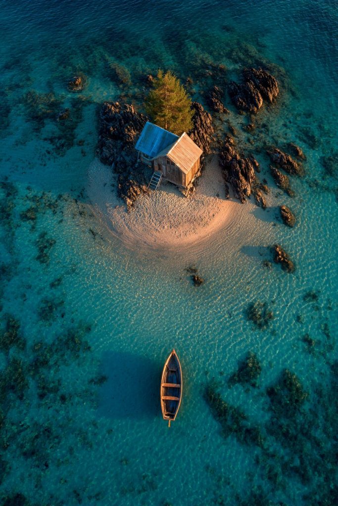 Beach Houses on Tiny Islands AI Artwork 2