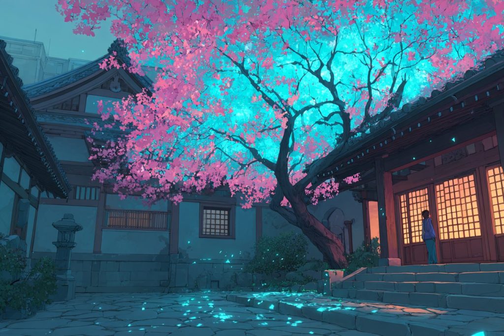 Beautiful Courtyard Gardens - Anime-Style AI Artwork 10