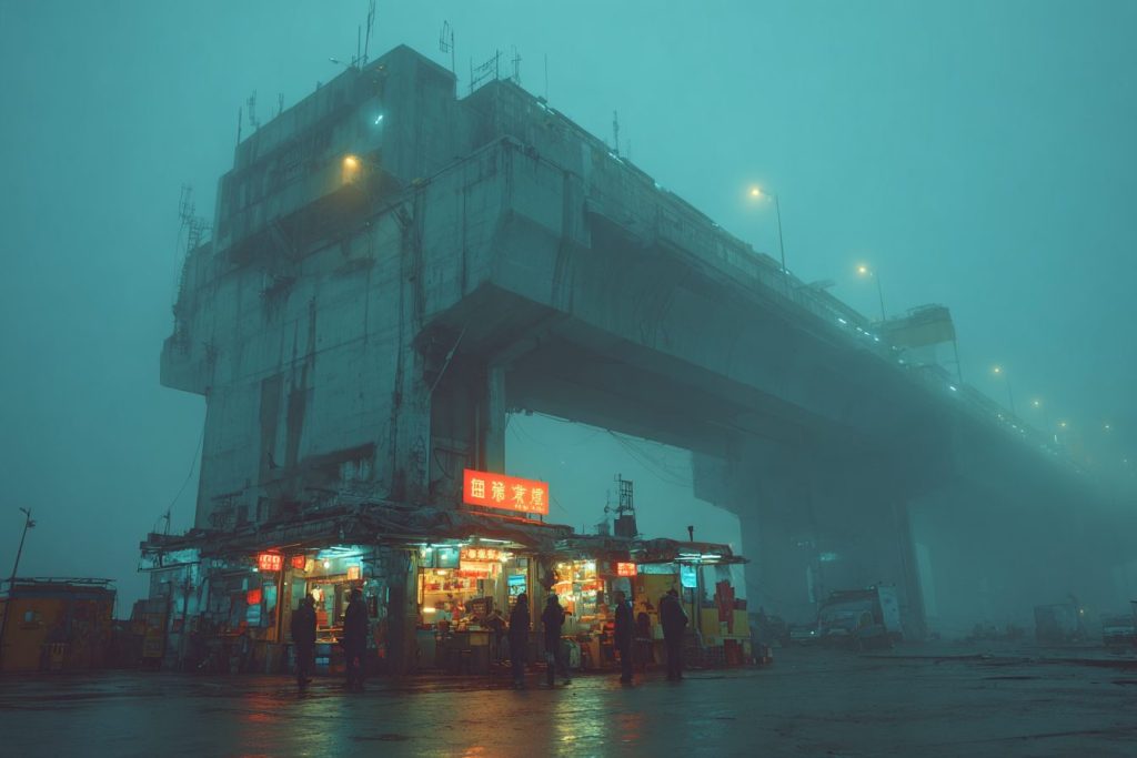 Cyberpunk Dystopian Commercial Buildings AI Artwork 12