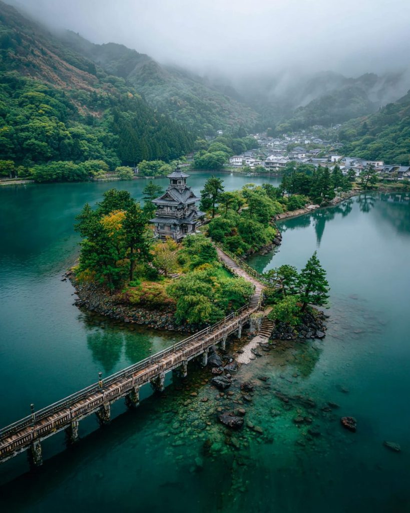 Japanese Lake Temple Islands AI Artwork 6