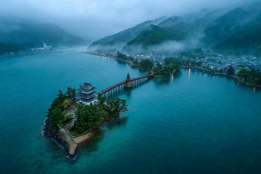 Japanese Lake Temple Islands AI Artwork 7