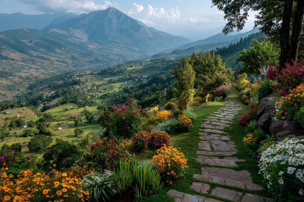 Rustic Steps with Beautiful Landscape Views AI Artwork 11