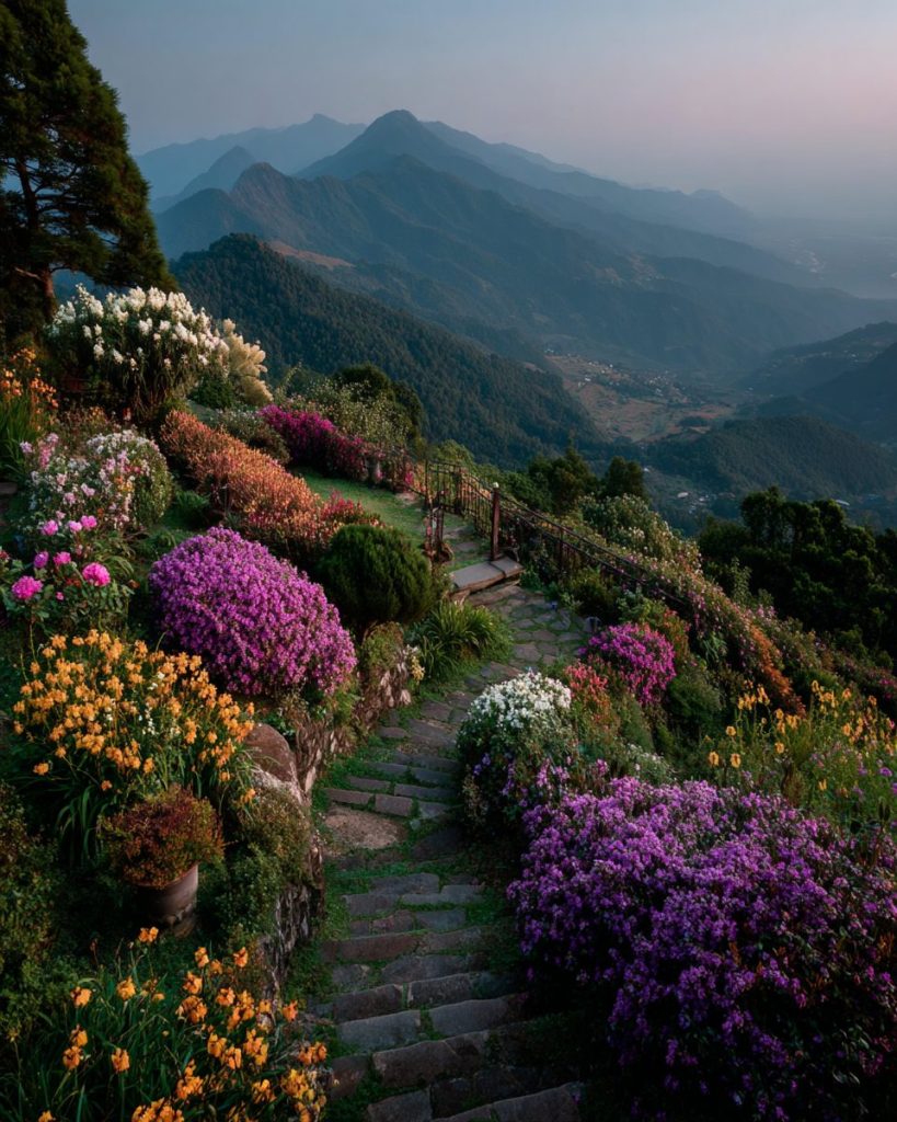 Rustic Steps with Beautiful Landscape Views AI Artwork 2