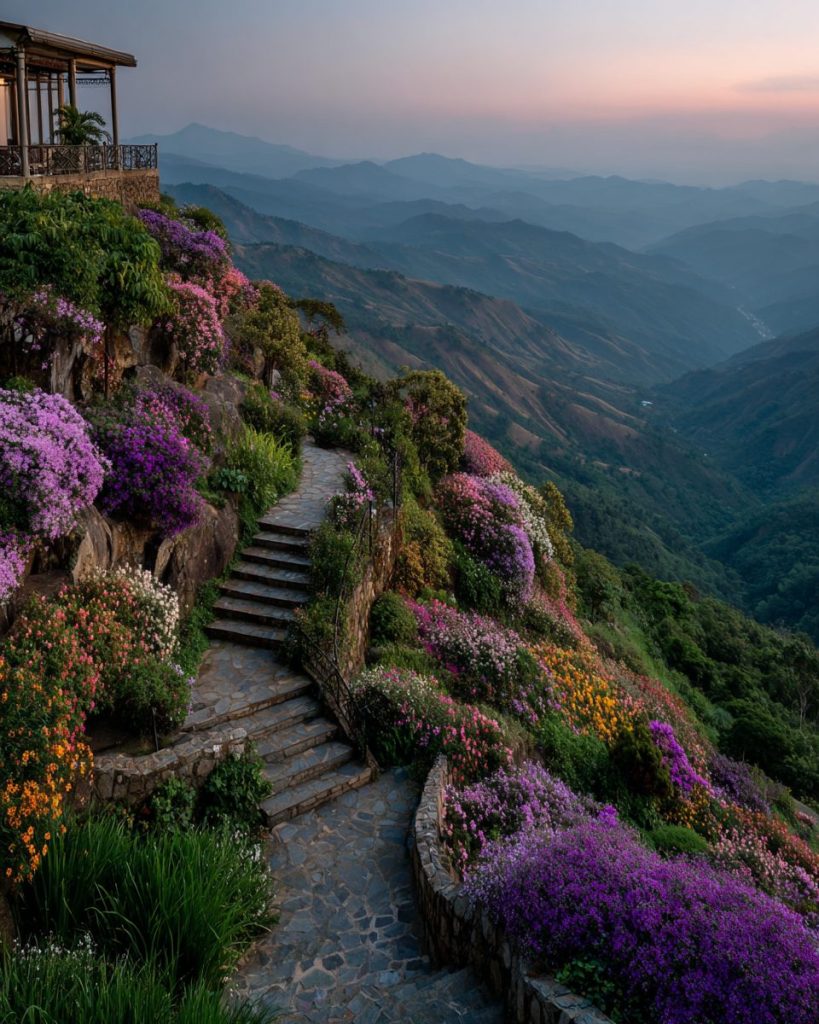 Rustic Steps with Beautiful Landscape Views AI Artwork 4