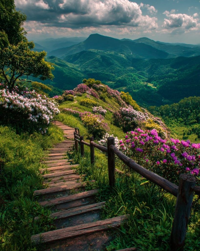 Rustic Steps with Beautiful Landscape Views AI Artwork 9