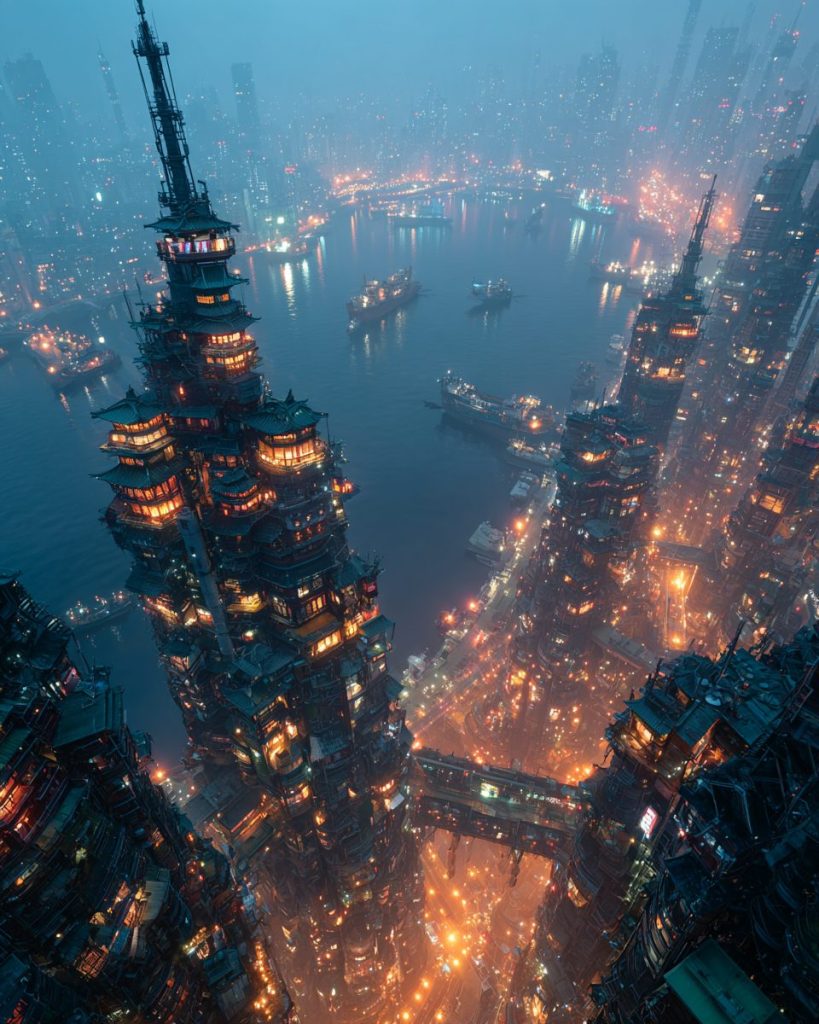 The Cityscapes of Neo Japan AI Artwork 2