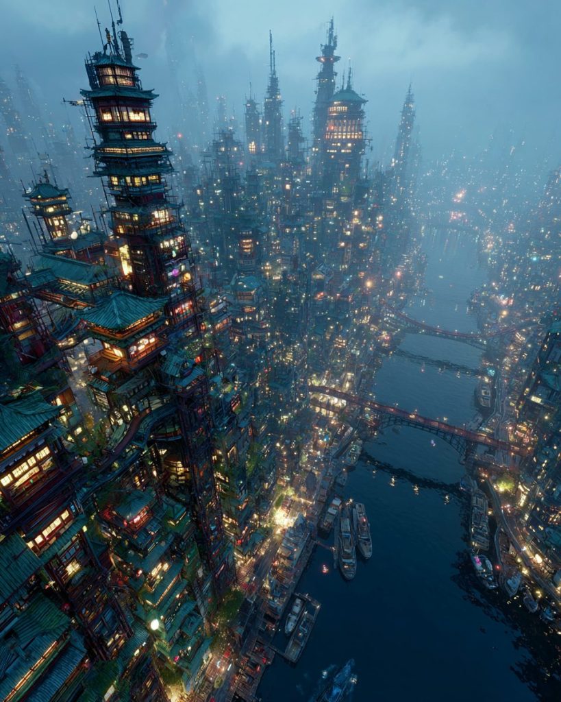The Cityscapes of Neo Japan AI Artwork 3