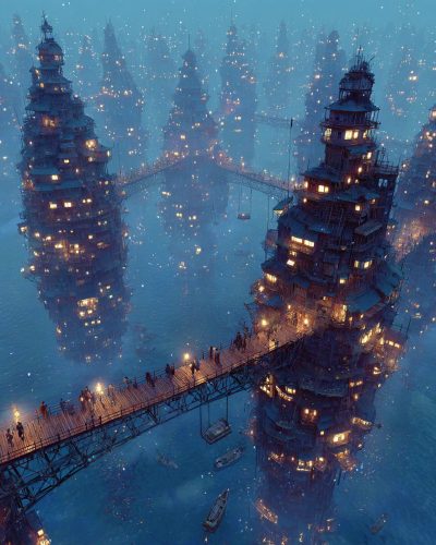 The Cityscapes of Neo Japan AI Artwork