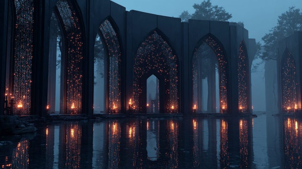 The Futuristic Gothic Buildings AI Artwork 15