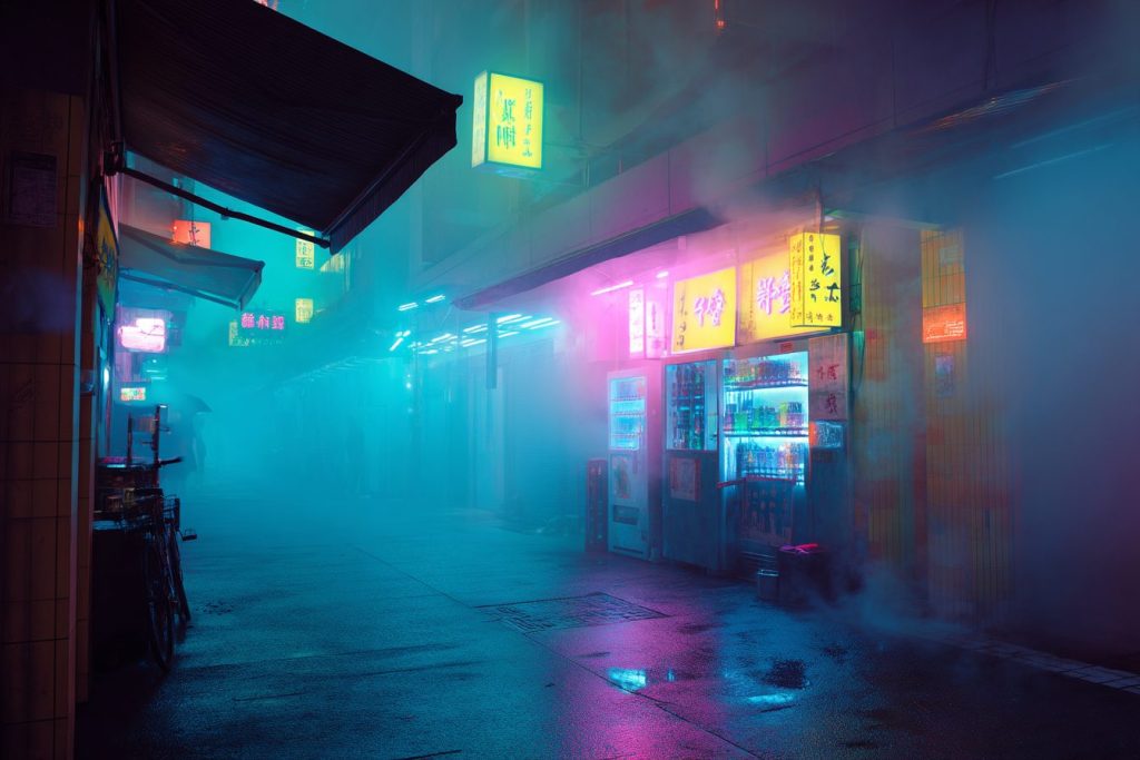 The Streets of Cyberpunk City AI Artwork 21
