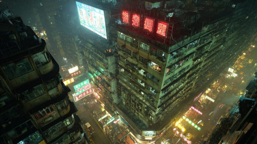 Vivid Neon Signs of Hong Kong City AI Artwork 18
