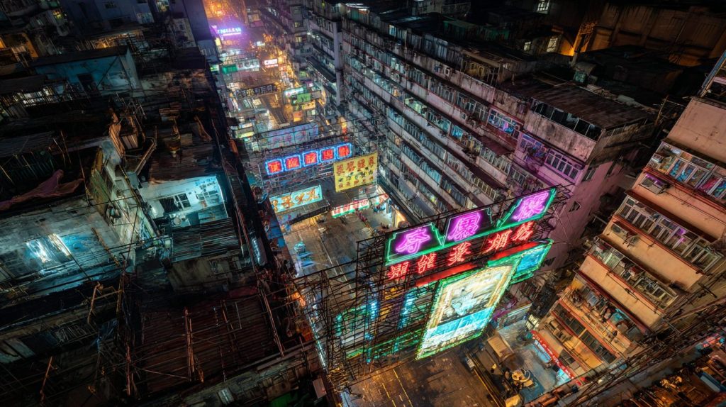 Vivid Neon Signs of Hong Kong City AI Artwork 20