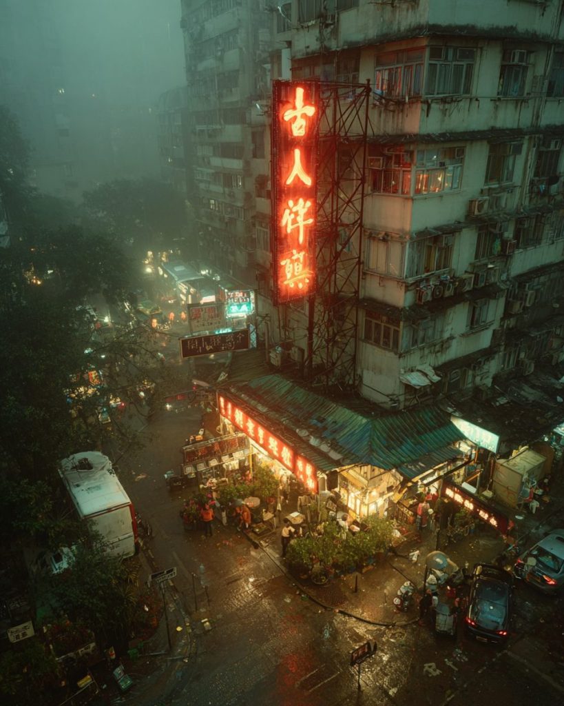 Vivid Neon Signs of Hong Kong City AI Artwork 5