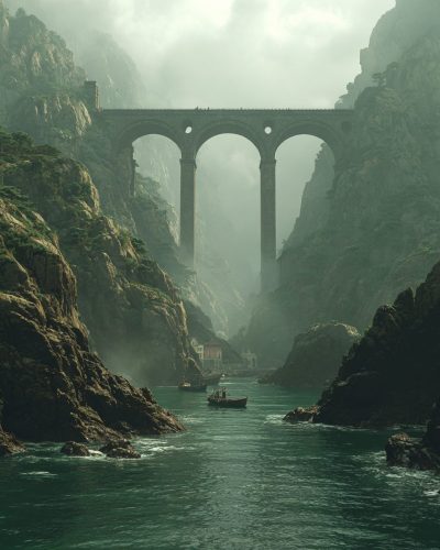 Arch Bridges Above the Waters AI Artwork