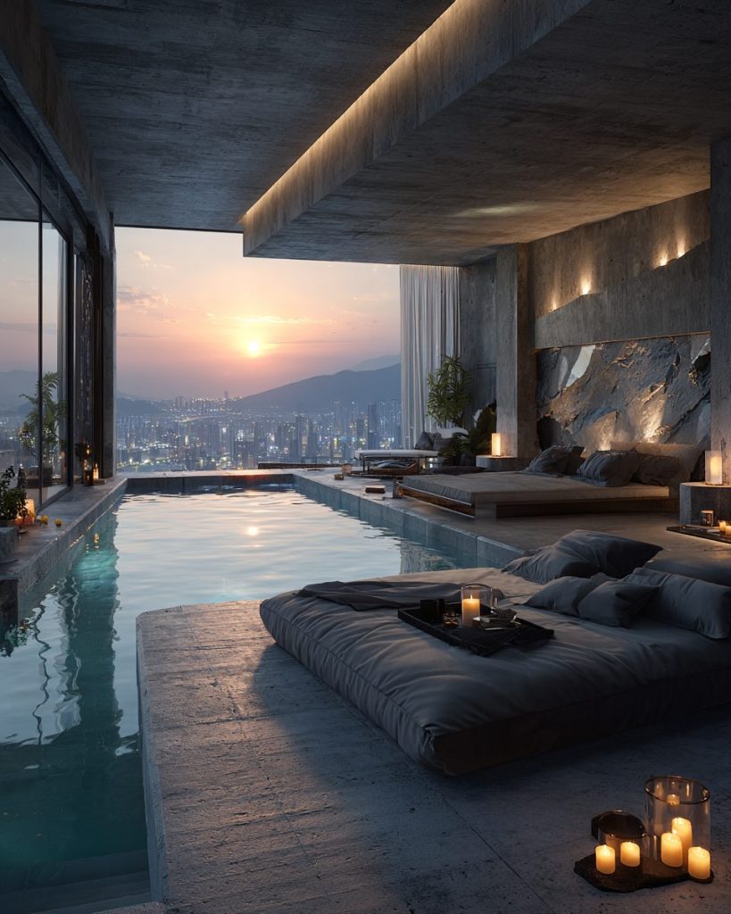 Luxury Apartment with an Indoor Infinity Pool AI Artwork 3