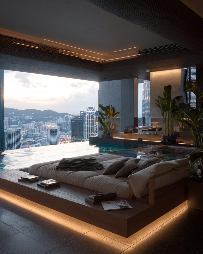 Luxury Apartment with an Indoor Infinity Pool AI Artwork 5
