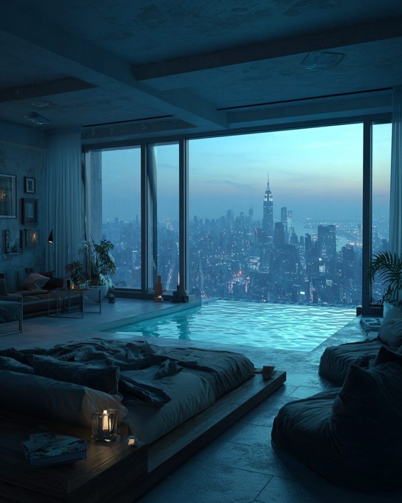 Luxury Apartment with an Indoor Infinity Pool AI Artwork 6