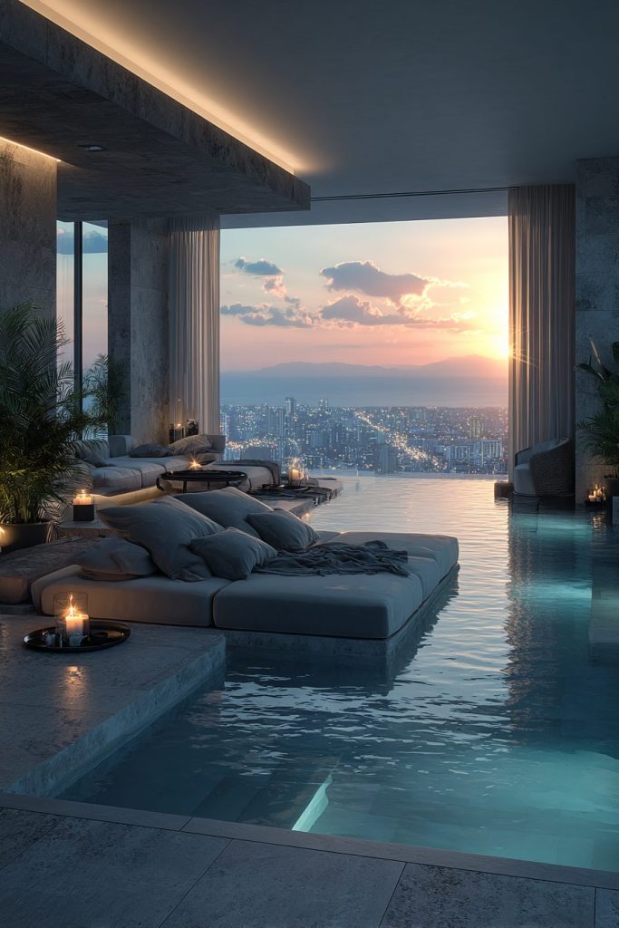 Luxury Apartment with an Indoor Infinity Pool AI Artwork 8
