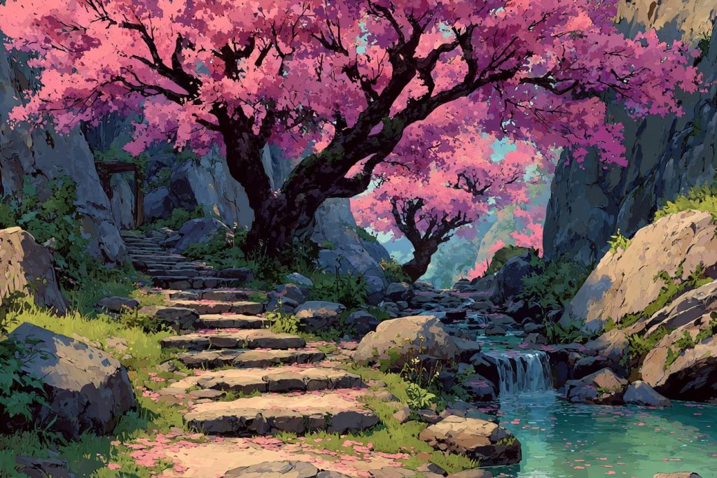 The Beautiful Nature Paths of Japan - Anime-Vibes AI Artwork 8